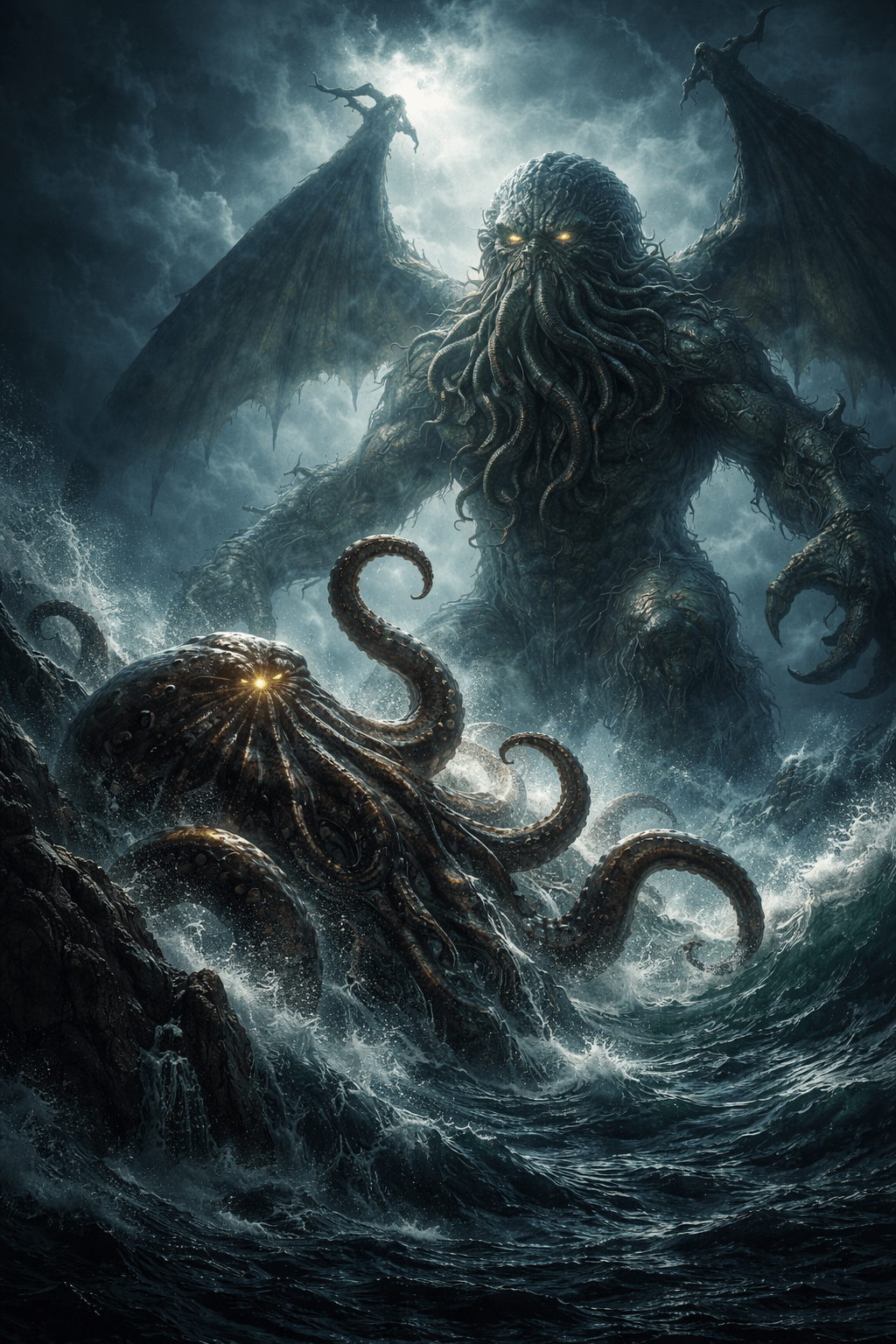 Confrontation entre Kraken et Cthulhu